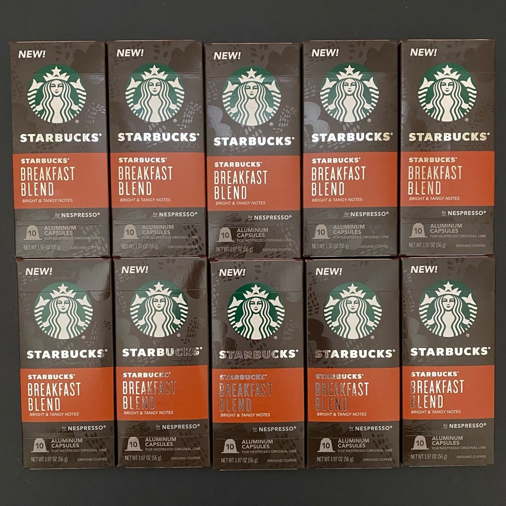 Nespresso Starbucks Breakfast Blend Pods Original Line 10 Boxes BBD 9/22